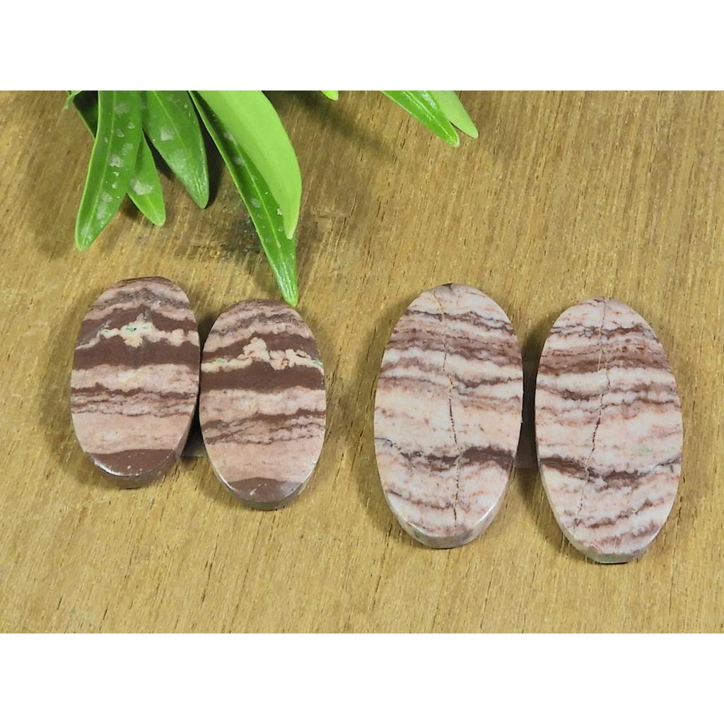 55Cts. Natural Zebra Jasper Matched Pair Oval Cabochon Gemstone 2Pair Lot B-216