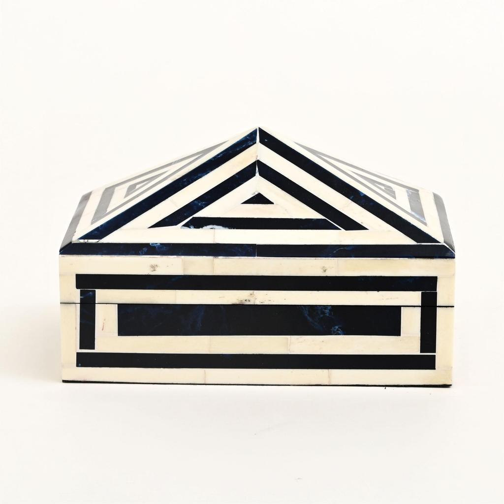 Geometric Pyramid Inlay Box – Handcrafted Decorative Storage for Jewelry & Keepsakes
