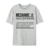 Mechanic Funny Definition Tshirt Tops  Tees Special All Cotton Normal T Shirt Letter Text Printed TShirt