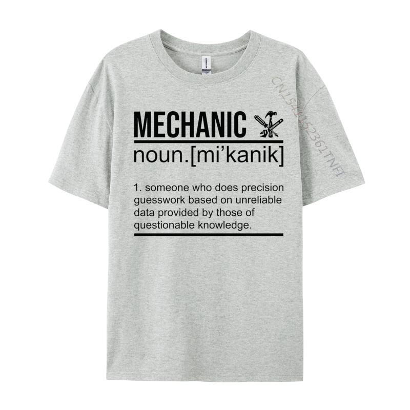 Mechanic Funny Definition Tshirt Tops  Tees Special All Cotton Normal T Shirt Letter Text Printed TShirt