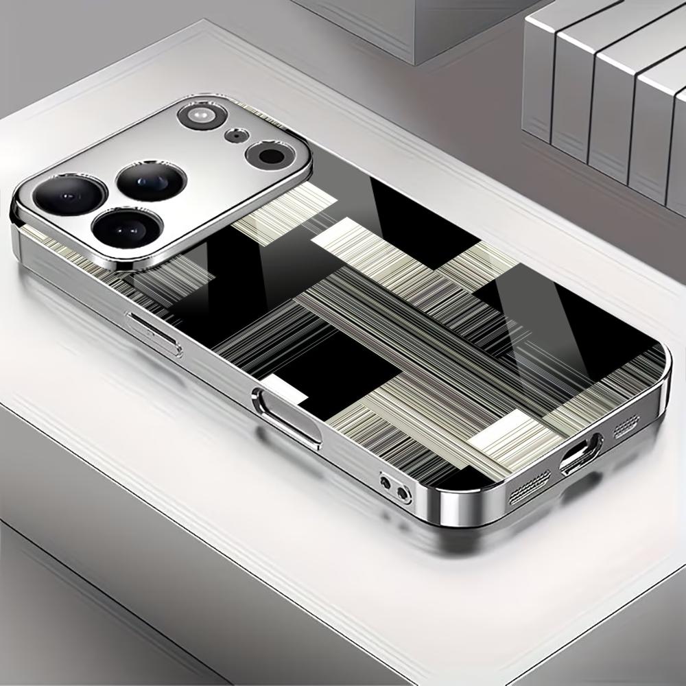 Schwarz-Weiß-Streifen Mode Handyhüllen carcasa Smartphone Glas Handyhülle für iPhone 17 16 15 14 13 12 pm Pro Plus fundas