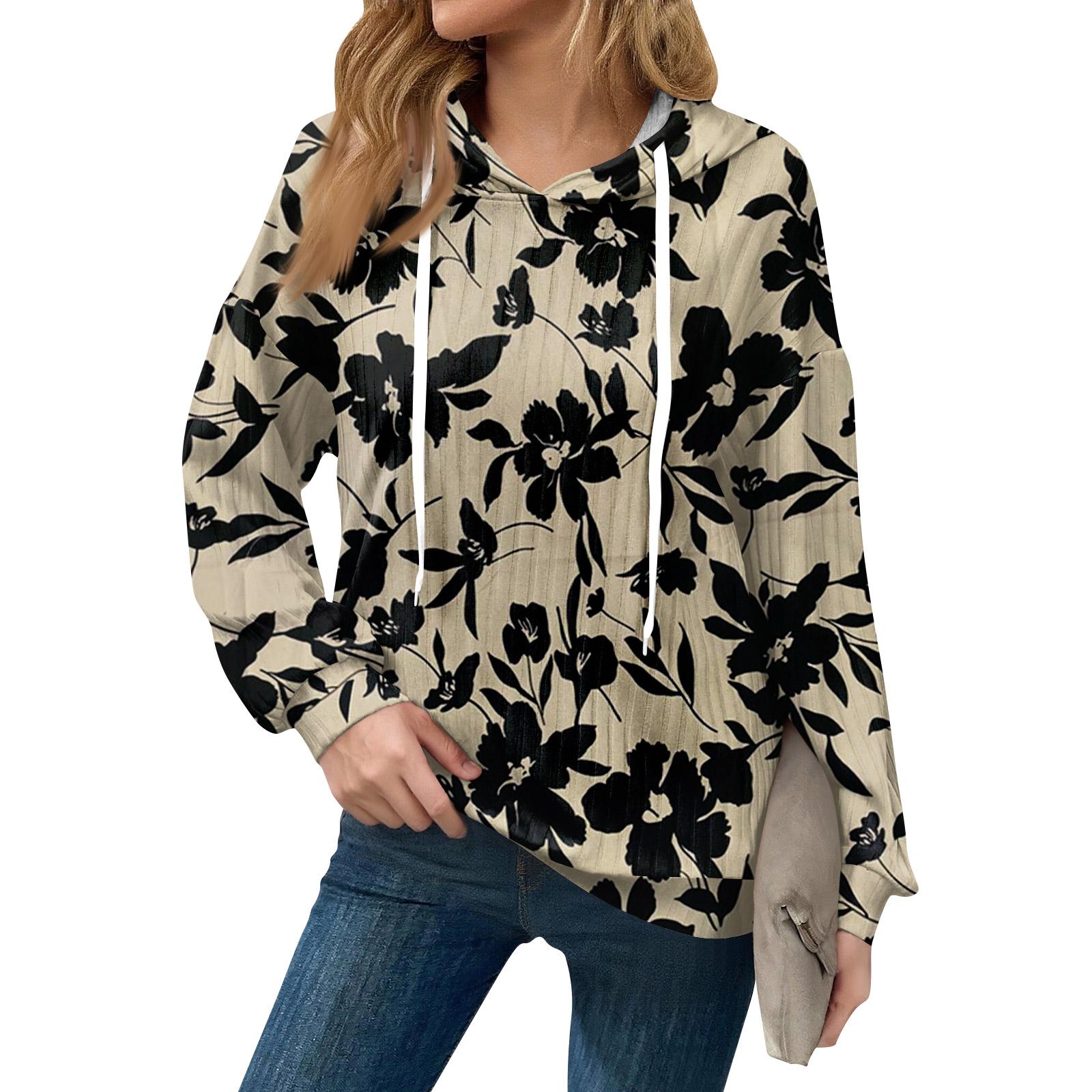 

Толстовки для женщин оверсайз зимние милые свитшоты пуловер трендовая осенняя одежда S