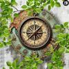 DORA Tin Sign Vintage Nautical Compass Sign Wall Art D Metal Tin Unique Home Decor