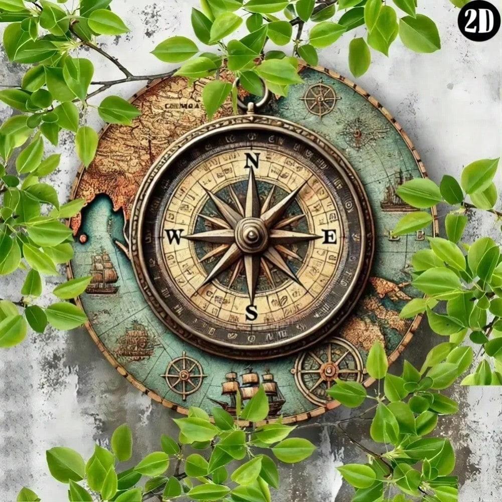 

Винтажный знак-компас для мореплавателей Настенное искусство 2D Металл Олово Уникальный декор для дома 20x20 разноцветный