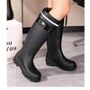 Kadın Yağmur Çizmeleri Moda Orta Baldır Kauçuk Galoş Kışlık Sıcak Pamuklu Yağmur Çizmeleri Kadınlar İçin Su Geçirmez Bahçe Botları Botas Lluvia