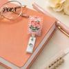 Rotating Badge Reel Nurse Reel, Funny Retractable Glitter Acrylic Name Tag Holder with Decorative Clip, Sparkly Cute ID Card for Teachers Student