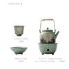 Vintage Kiln-Glazed Ceramic Lotus Pod Teapot Set, Chinese Gongfu Tea Set for Home & Tea Ceremony