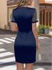Robe de soirée en maille floquée à col en V pour femme: Robe Élégante à Manches Courtes et Taille Haute pour Boîte de Nuit et Banquet