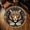 Leopard Ronde Vloerkleed Vintage Cheetah Dierlijke Print Cirkel Tapijt Wasbaar Antislip Wilde Panter Woonkamer Decor