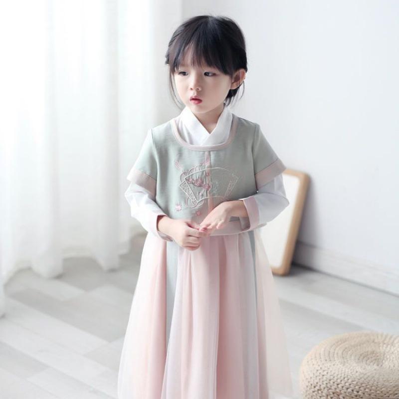 Hanfu jente kinesisk stil klut sommerkjole Antikk Tang dress super fe kostyme kjole liten jente havfrue prinsesse skjørt undertøy