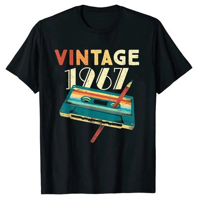 Nowe Męskie 1967 Kaseta Muzyczna Prezenty na 58. Urodziny 59 Lat T-shirt Oversize Z Nadrukiem Casualowa Koszulka Casualowa z Krótkim Rękawem