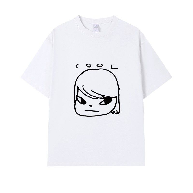 

Футболка с коротким рукавом Ёситомо Нара, Ёситомо Нара, Японский художник, Большеголовая девочка, Мультяшная летняя футболка унисекс 4XL