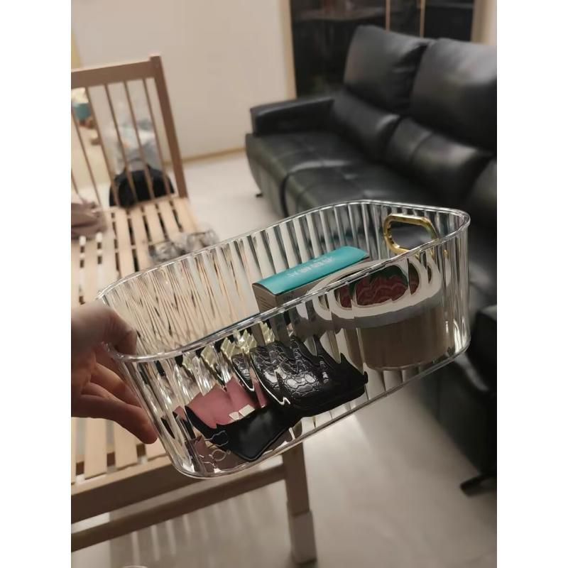 Rectangular Desktop Cosmetic Green Drawer Stackable Storage Box Acrylic Rack Sundries Snack Makeup Storage Basket Organizer