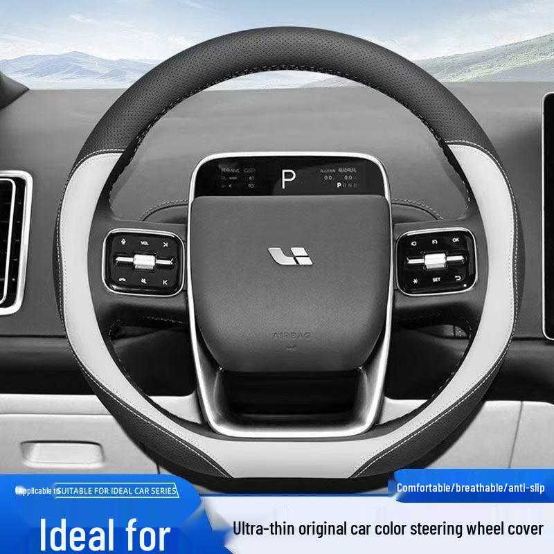 Ideal L6-L9 Steering Wheel Cover: Anti-Slip, Lightweight Nappa Leather, All-Season.