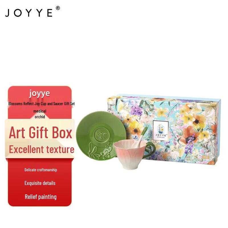 JOYYE Flower Bloom Joy Ceramic Cup & Saucer Gift Set