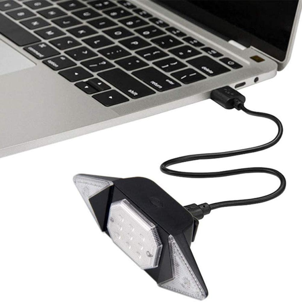 Wireless Remote Control Rear Tail Light USB Charging Bike Turn Signals Safety Warning Light