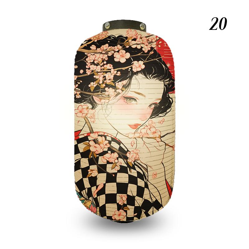 Traditional Style Cloth Lantern Japan Ukiyo-e Geisha Painting Lanterns Izakaya Sushi Shop Restaurant Party New Year Decoration
