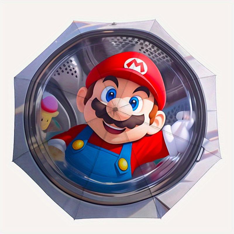 1pc Super Mario Automatic Open/close Umbrella, Heavy-Duty Iron Frame, Folding Portable Design, Travel, Everyday Use185