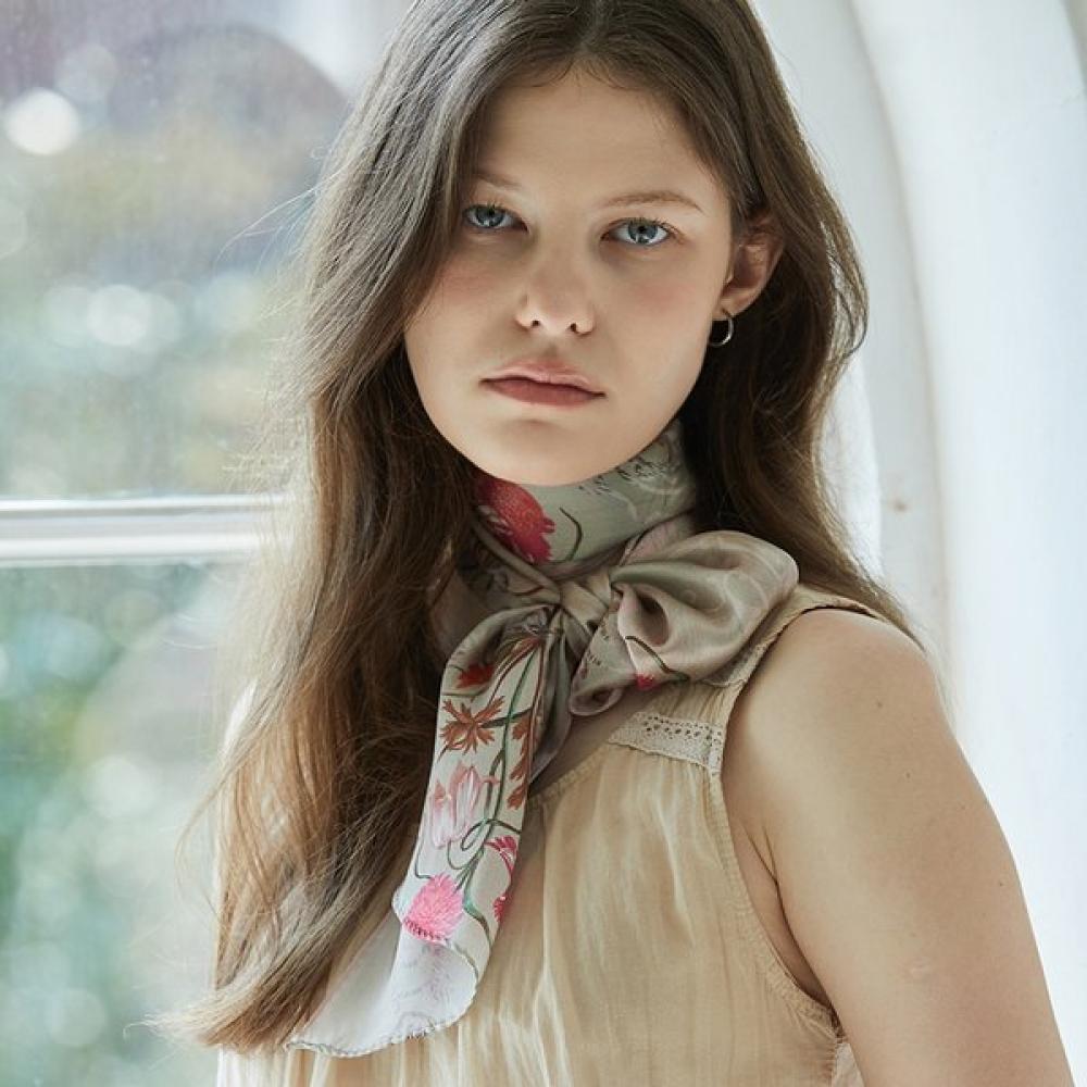 Ana Maison Romantic Waltz Silk Long Petit Scarf Pml 1382col.2