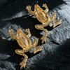 1 Pair Stud Earrings Enamel Dripping Glossy Frog Shape Ear Studs Hip Hop Style 3D Frog Split Design Earrings Jewelry Gift