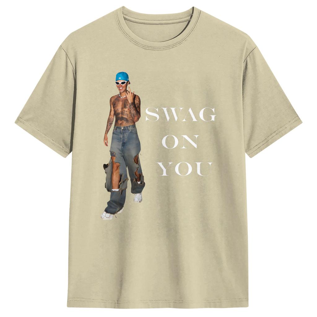 Unisexs JJustins BBiebers SWAG on U TShirts Cotton Clothes Summer Casual Short Sleeve T Shirt Crew Neck Trending Casual Tshirt