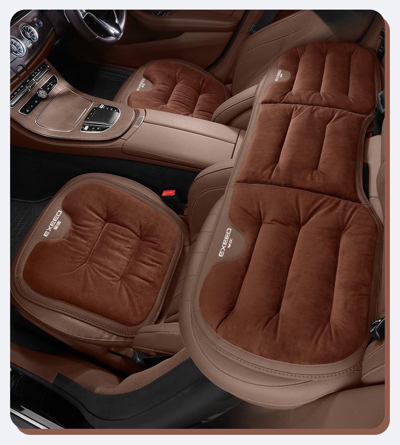 Exeed Car Seat Cushion: Flannel Cover for Yaoguang, Lingyun, Lan Yue, Xingji, Yuan, Zhuifeng, C-MD Models.