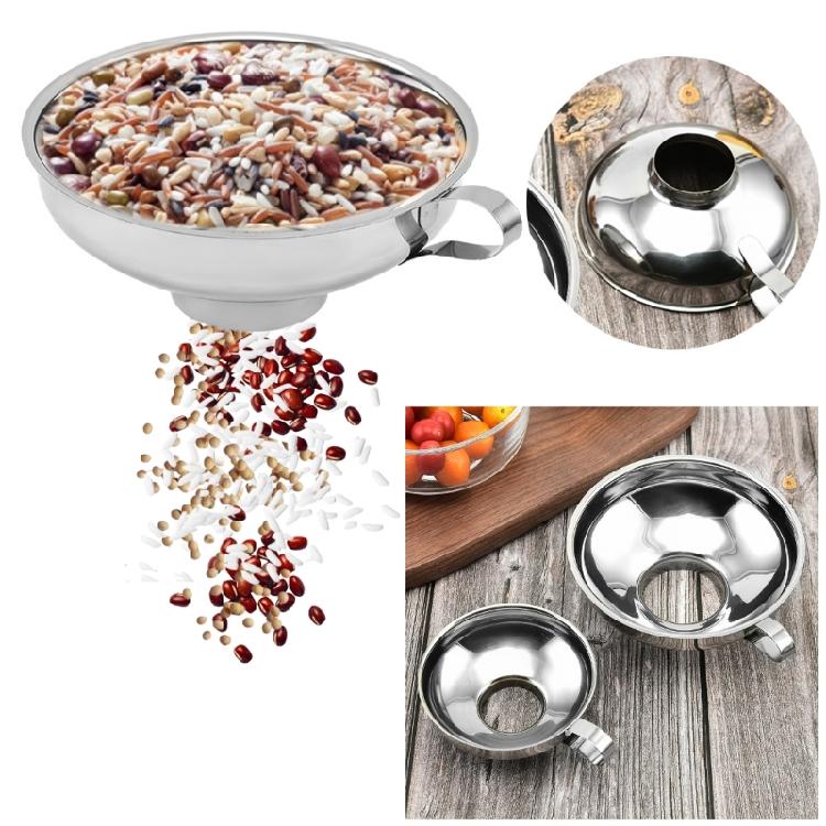 Mehrzweck-Edelstahltrichter mit breiter Öffnung, Lebensmittelqualität, Metall, Marmeladentrichter, Einmachtrichter, effizientes Küchenwerkzeug