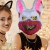 Rabbit Face Cover Bloody Animal Face Cover Halloween Party Stage Spooky Facial Cover Carnival Costume Props Masquerade Mask