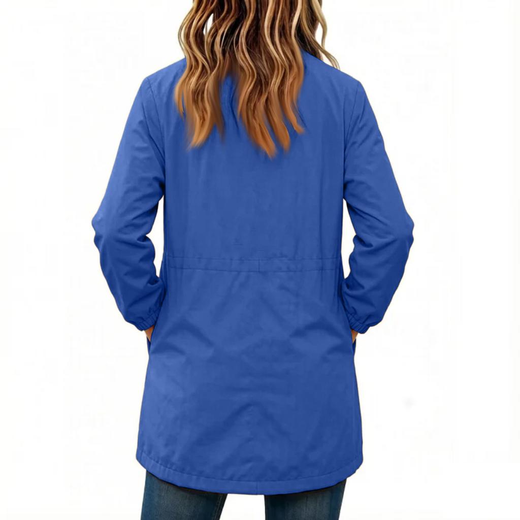 Trench-coat long coupe-vent décontracté de couleur pour femme, à porter au quotidien