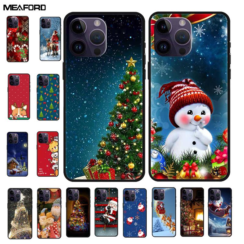 Christmas Case For iPhone 15 Pro Max Cover iPhone 15 Plus Lovely Soft Silicone TPU Back Phone Case For iPhone 15 Pro Cover Coque