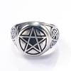 New Pentagram Stainless Steel Ring for Women Five-pointed Star Finger Ring Vintage Amulet Jewelry
