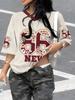 2026 Summer Hot Selling Personalized Print V-neck Y2K Trendy Fashion White Jersey Women Children Plus Size Sports T-shirt