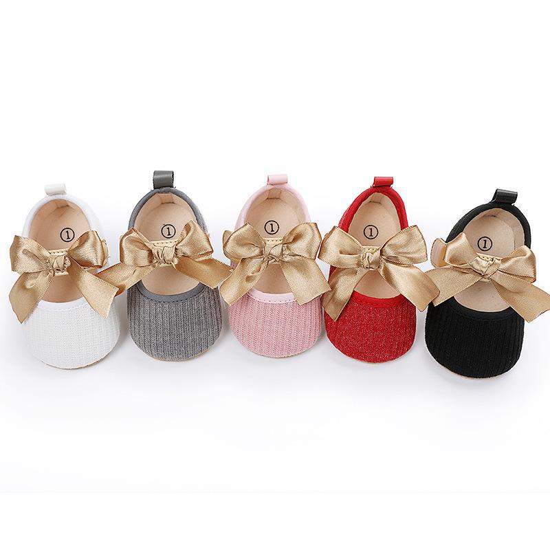 Comfortable Baby Bowknot Shoes with Magic Tape, Super Soft for Newborns and Toddlers Aged 0-1 Year