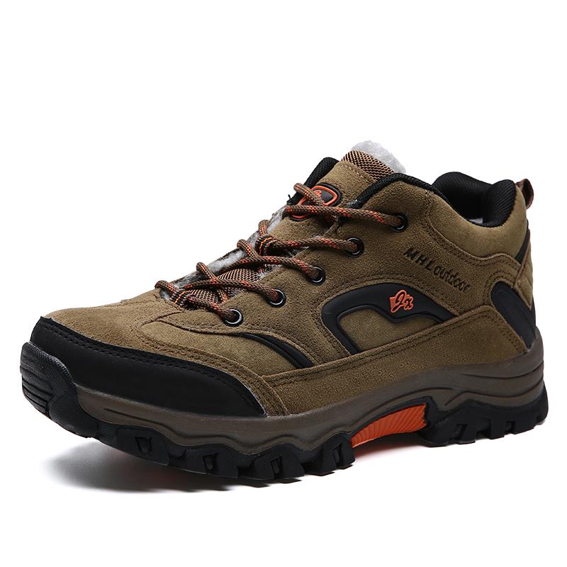 Sapatos de caminhada na neve quentes para inverno femininos, botas baixas de escalada, homens, casuais, unissex, sapatos para casal, antiderrapantes, tamanho grande