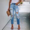 2025 Summer European & American Style Slimming Ripped Denim Jeans for Women