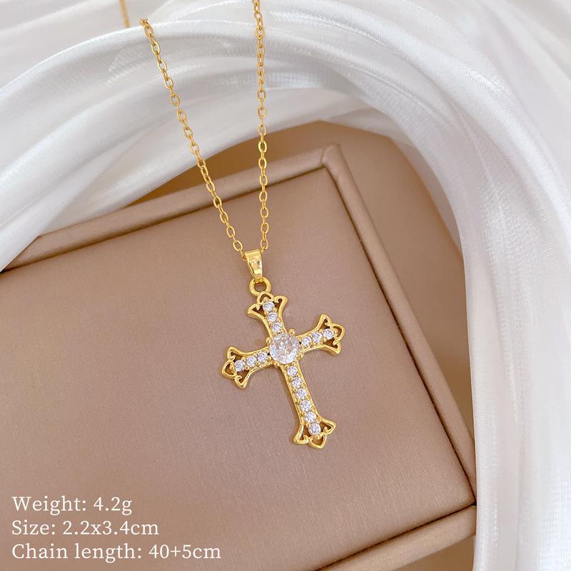 Copper Micro-Inlaid Necklace Women'S Copper Micro-Inlaid Real Gold Electroplating Simple And Exquisite Collarbone Chain Neck Chain