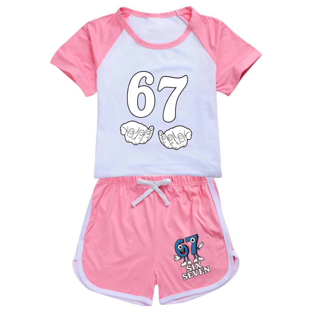 5391 Kids Boys Girls Steal a Brainrot 67 Printed Top Pants Casual Sport Tracksuit Clothes Set