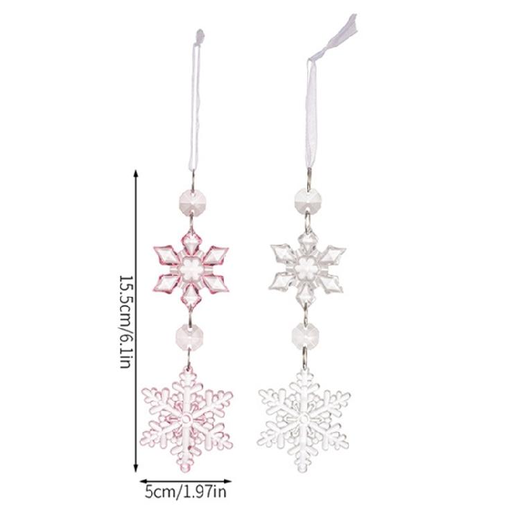 Holiday Snowflake Hanging Set of 4 Multipurpose Christmas Decoration Accessory Portable for Window Door and Wall