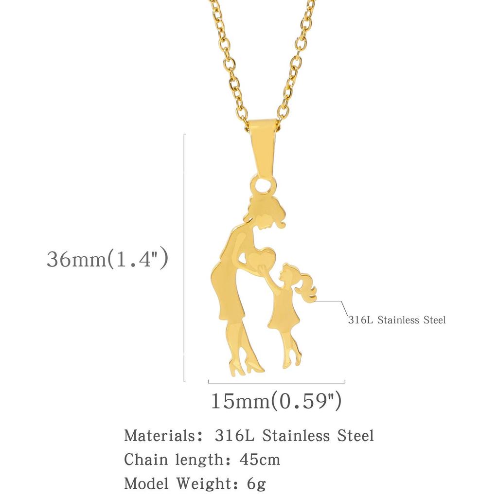 Mother's Day Heart Pendant Necklace - Love Letter Design