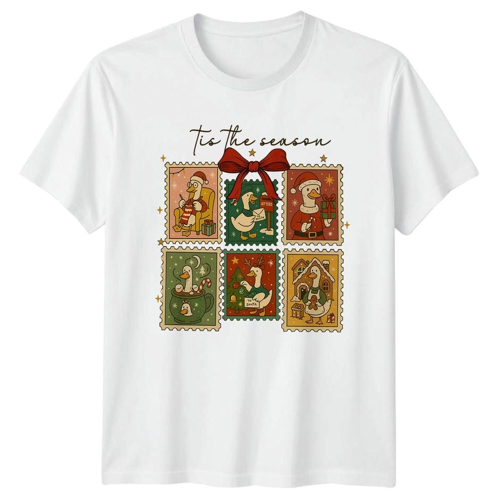 Tis The Season Christmas Ducks Stamps Unisexs Unisexs Holiday Graphic Tee S