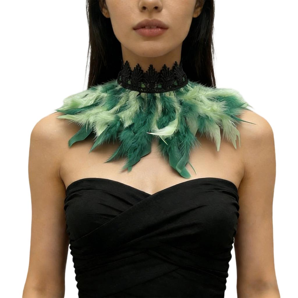 Gothic Feather Shawl Stage Makeup Ball Costume Accessories