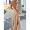 Popular Summer New Slim Fit Sexy European and American Satin Backless Suspender Dress Women