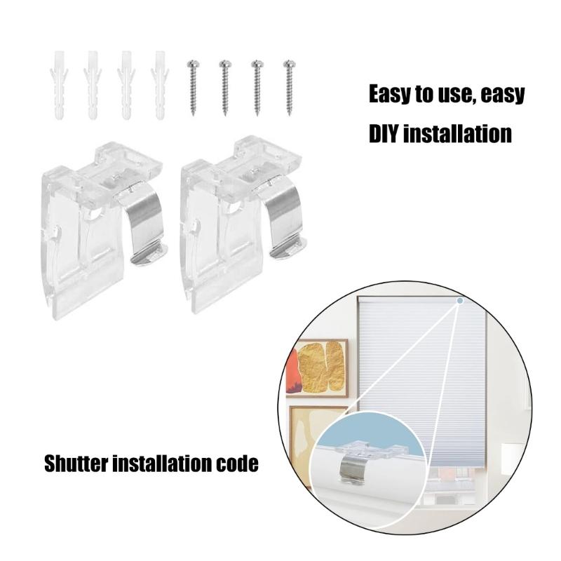 10/20Pcs Window Cordless Shade Brackets with Metal Clip for 25mm Pleated Shade Honeycomb Curtain Blinds Headrail Holder