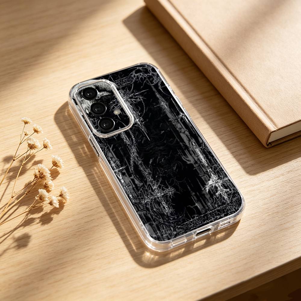 C-Cool Dark Gothic Cross Mark phone Case For Samsung S25,24,21,22,23,30,Ultra,20,Plus,Fe,Lite,Note Transparent Cover Samsung S235G