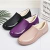Water shoes women's low-top short tube shallow mouth rain shoes waterproof integrated plus fixed plush non-slip fashionable work rain boots