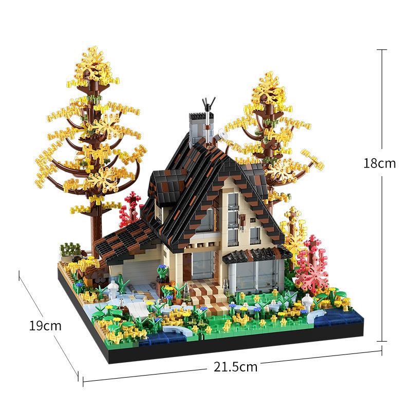 Lego Jungle Wooden House Educational Building Blocks for Kids - Boys Villa Architecture Gift