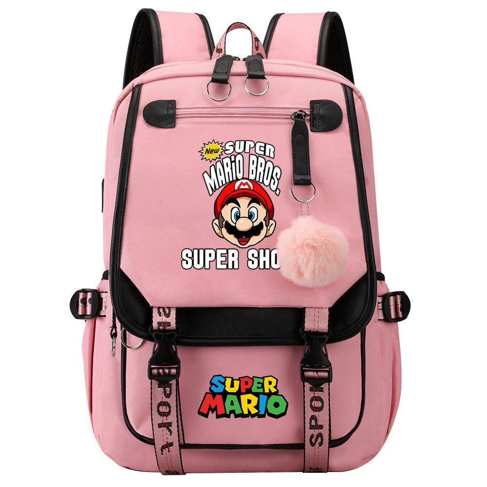 Super Printed Usb Teen Student School Bag Men'S And Women'S Casual Webbing Flip Backpack