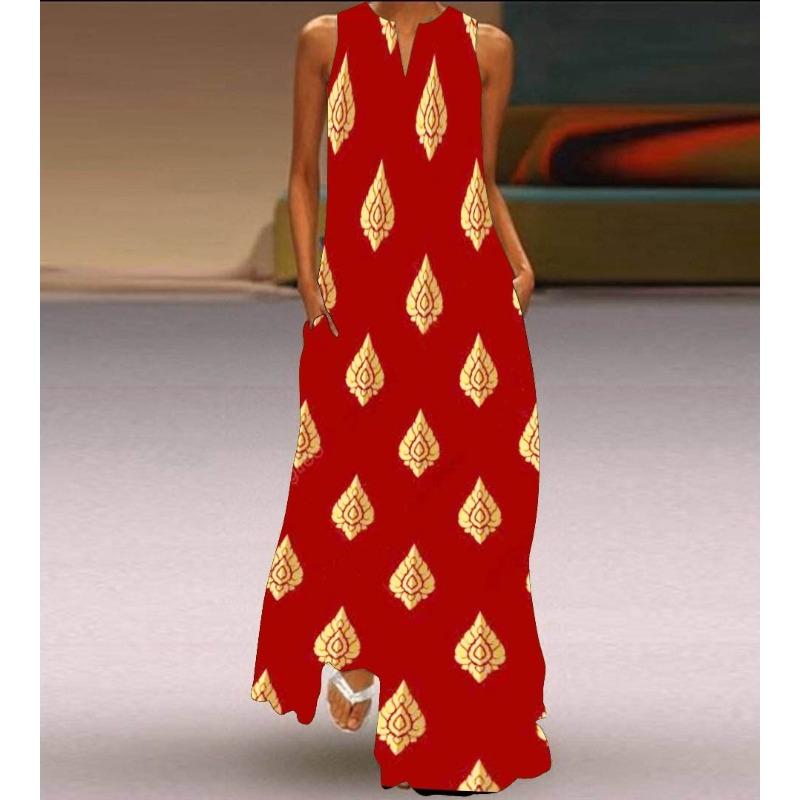 JPNTKY Moda Verão Primavera Sem Mangas Decote V Vestidos Casuais