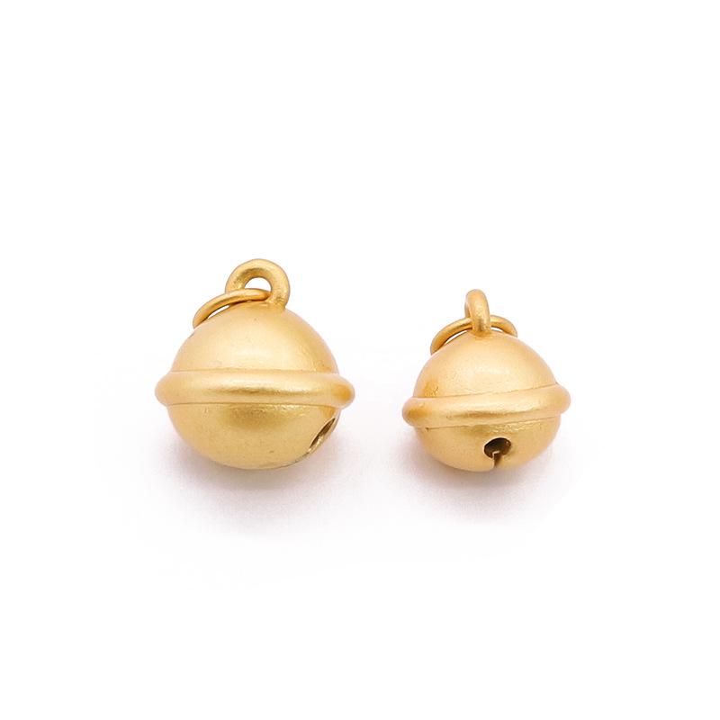 S999 Sterling Silver 3D Frosted Baby Bell Pendant Charm for DIY Beading/Braiding (Non-Ringing)