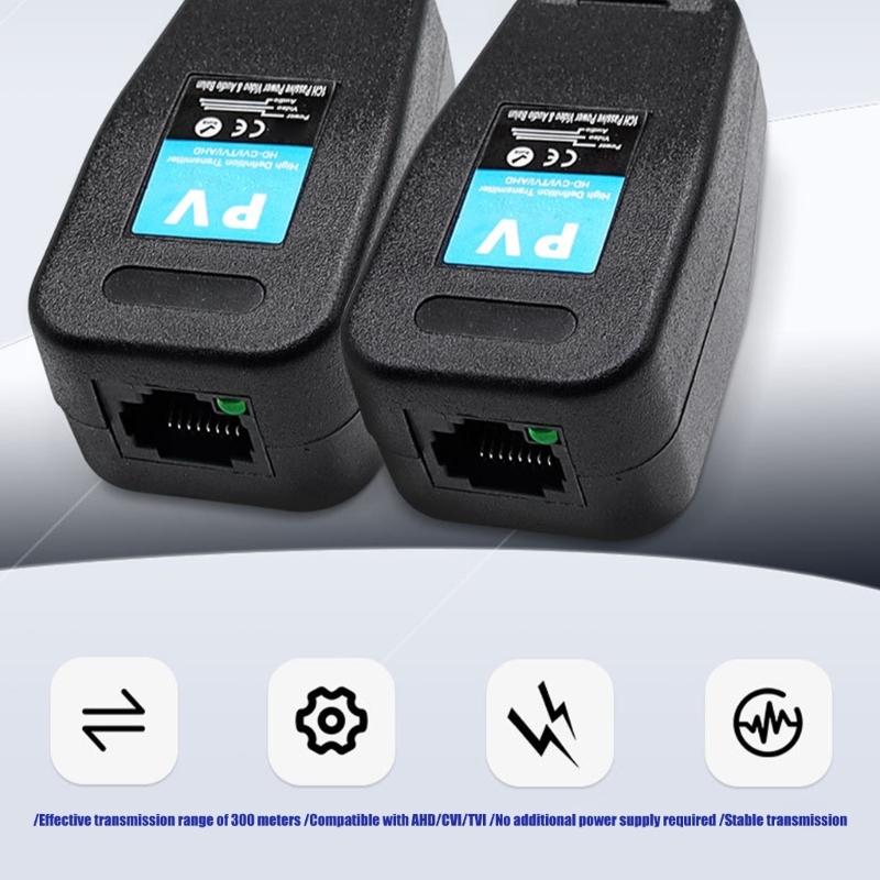 Highly Speed Coaxials to Twisted Pair Converters Supports AHDs CVIs TVIs CVBS Signals ABS Construction Easy Installation